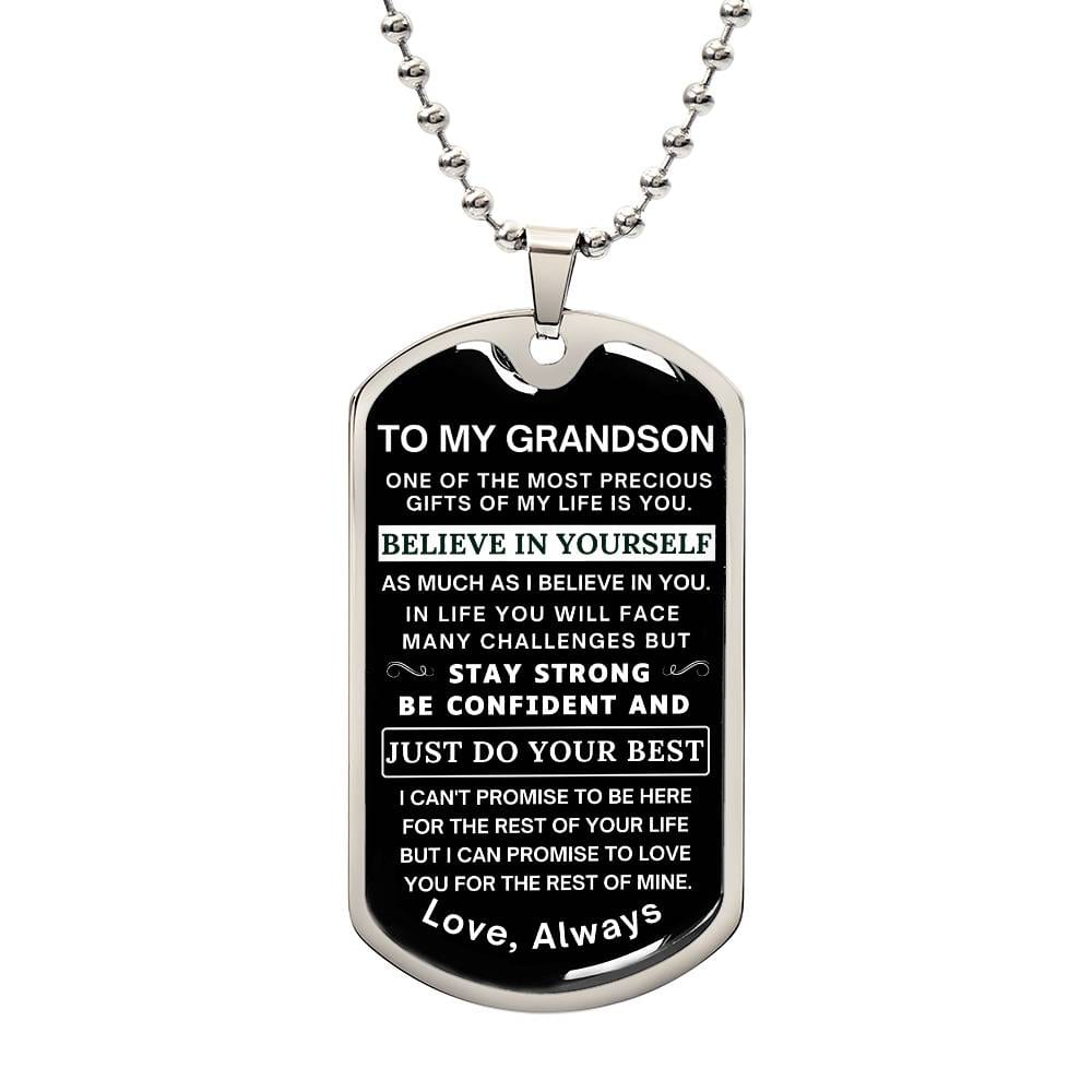 To My Grandson - Believe In Yourself Necklace