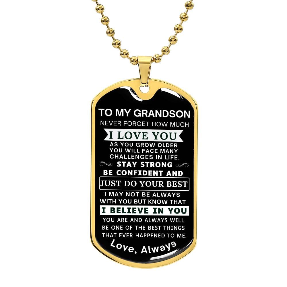 To My Grandson - I Love You Necklace