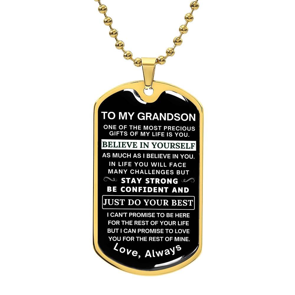 To My Grandson - Believe In Yourself Necklace