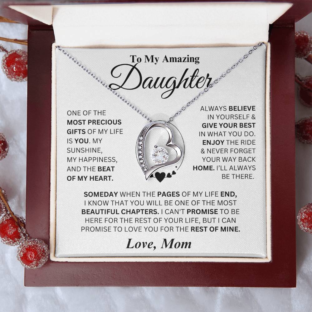 You Are The Beat of My Heart - Mom to Daughter Forever Love Necklace