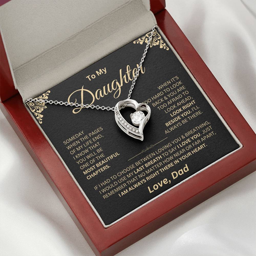 I Am Always In Your Heart - Dad Daughter Forever Love Necklace