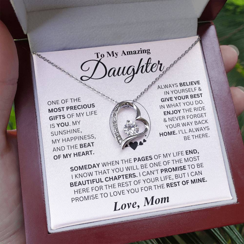 You Are The Beat of My Heart - Mom to Daughter Forever Love Necklace