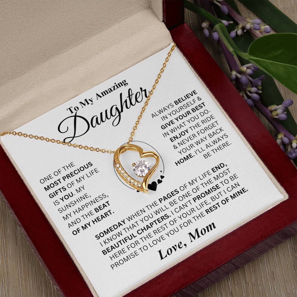 You Are The Beat of My Heart - Mom to Daughter Forever Love Necklace