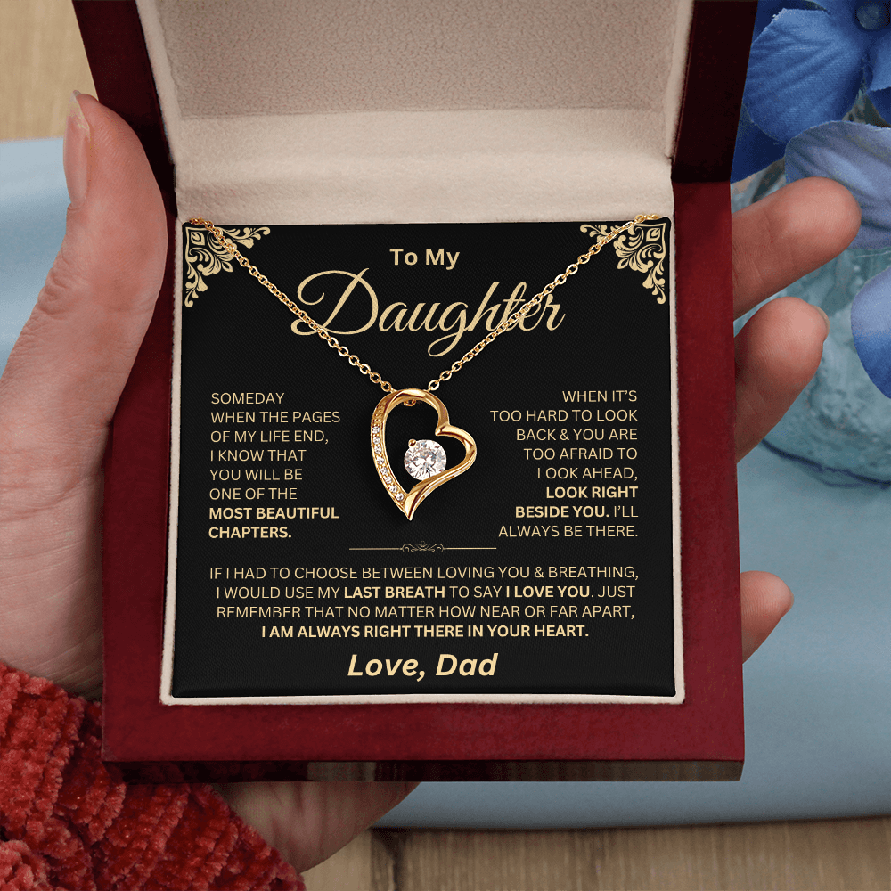 I Am Always In Your Heart - Dad Daughter Forever Love Necklace