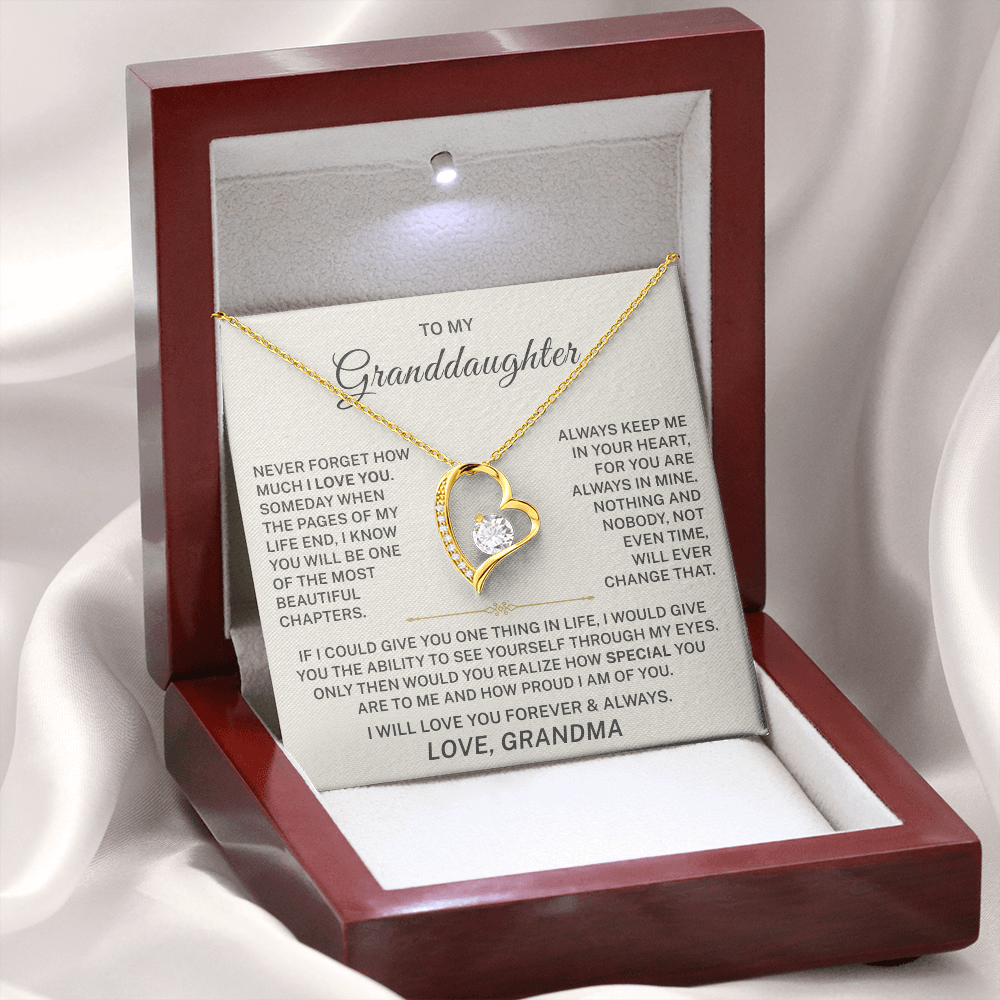 To My Granddaughter β I Love You Forever & Always - Forever Love Necklace (From Grandma)