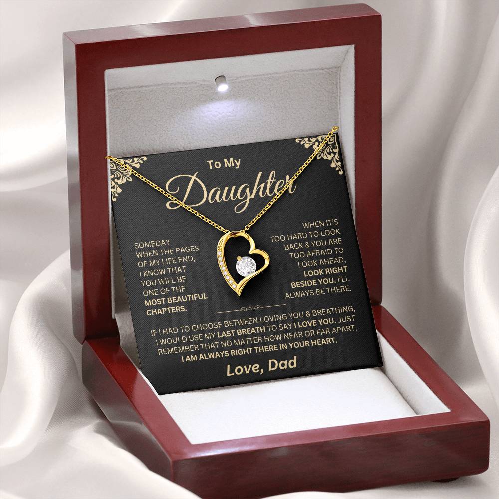 I Am Always In Your Heart - Dad Daughter Forever Love Necklace