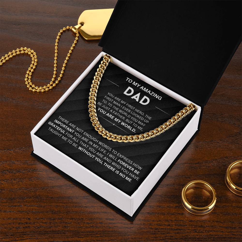 You are my first hero - To Dad Cuban Chain
