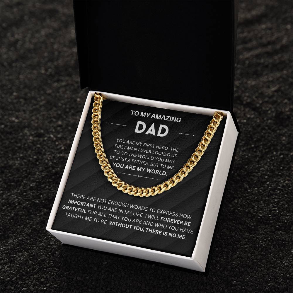 You are my first hero - To Dad Cuban Chain