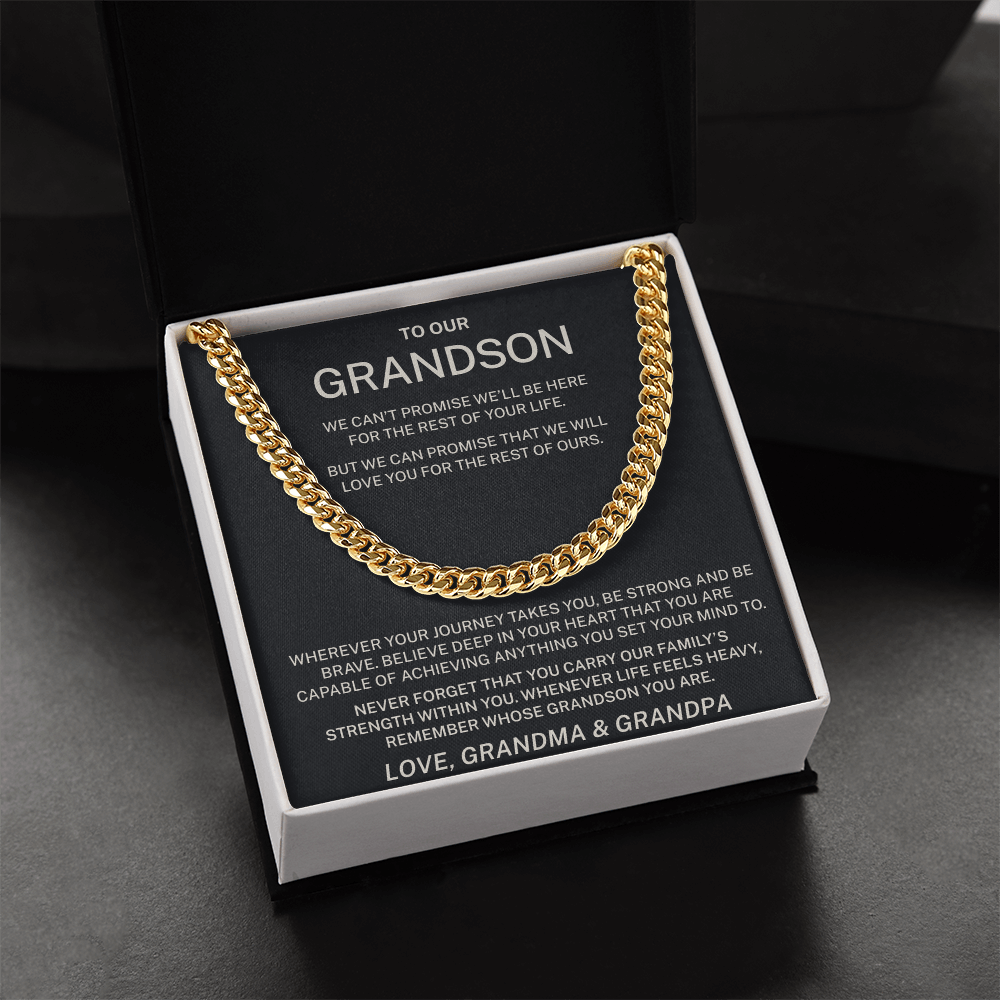 To Our Grandson β Remember Whose Grandson You Are - Cuban Link Chain