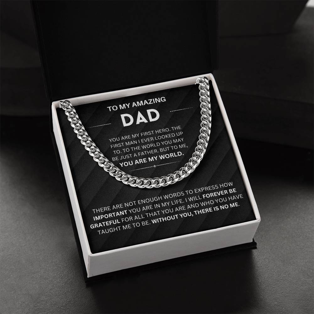 You are my first hero - To Dad Cuban Chain