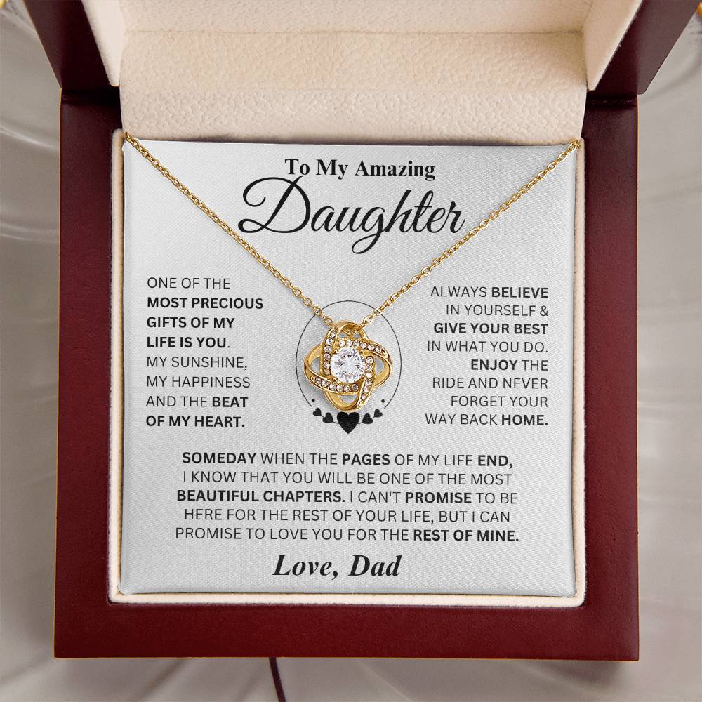 Beat Of My Heart - Love Knot Necklace From Dad