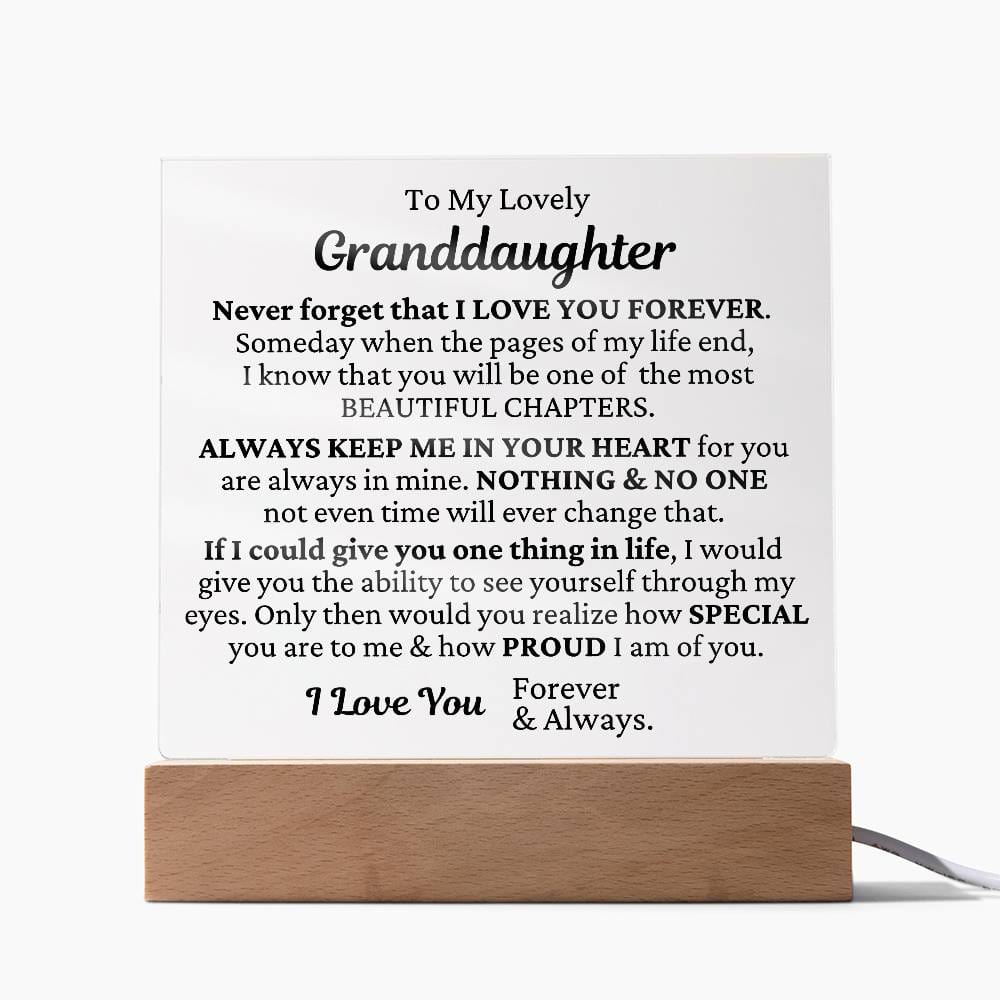 To My Granddaughter - I Love You LED Plaque