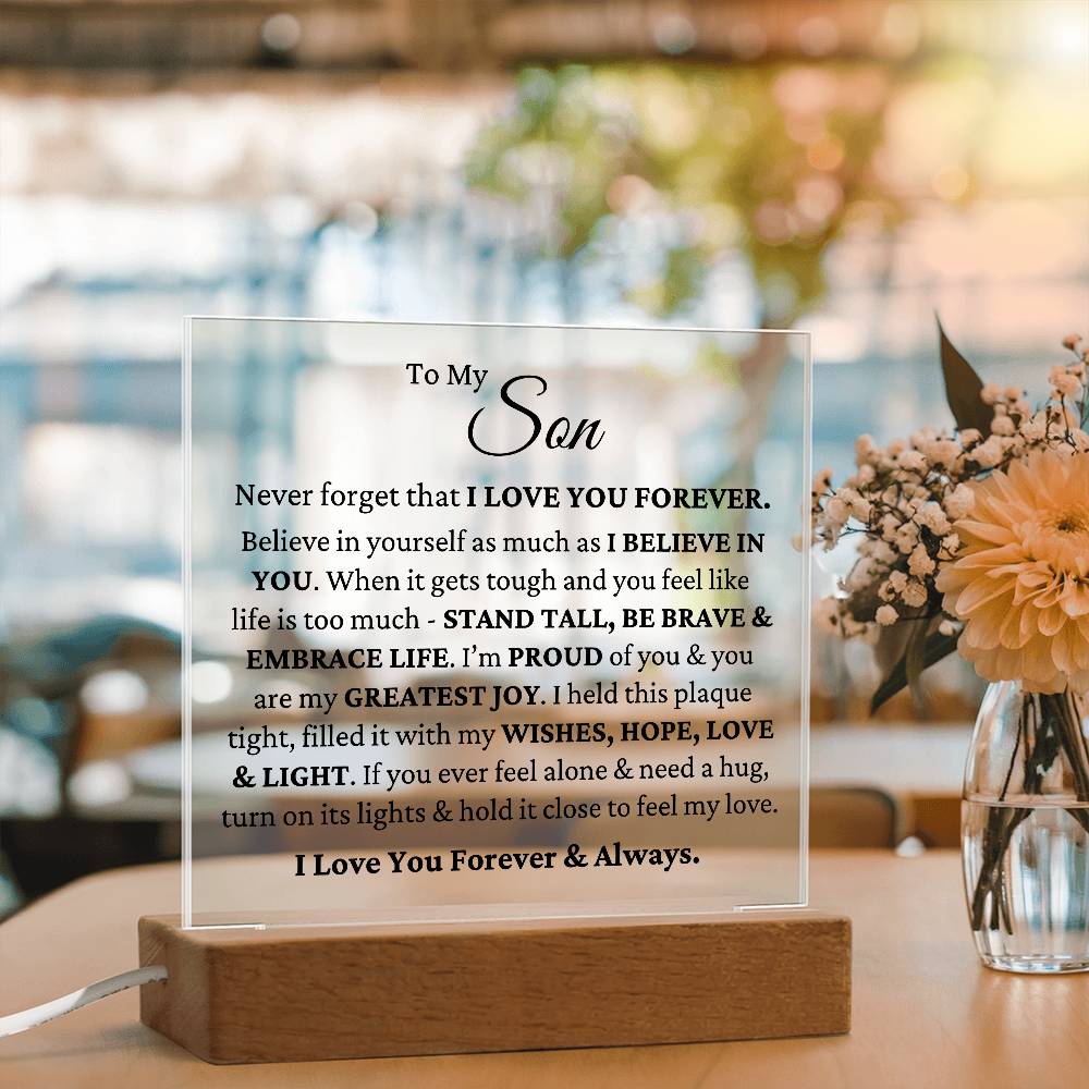 To My Son - Love & Light LED Plaque