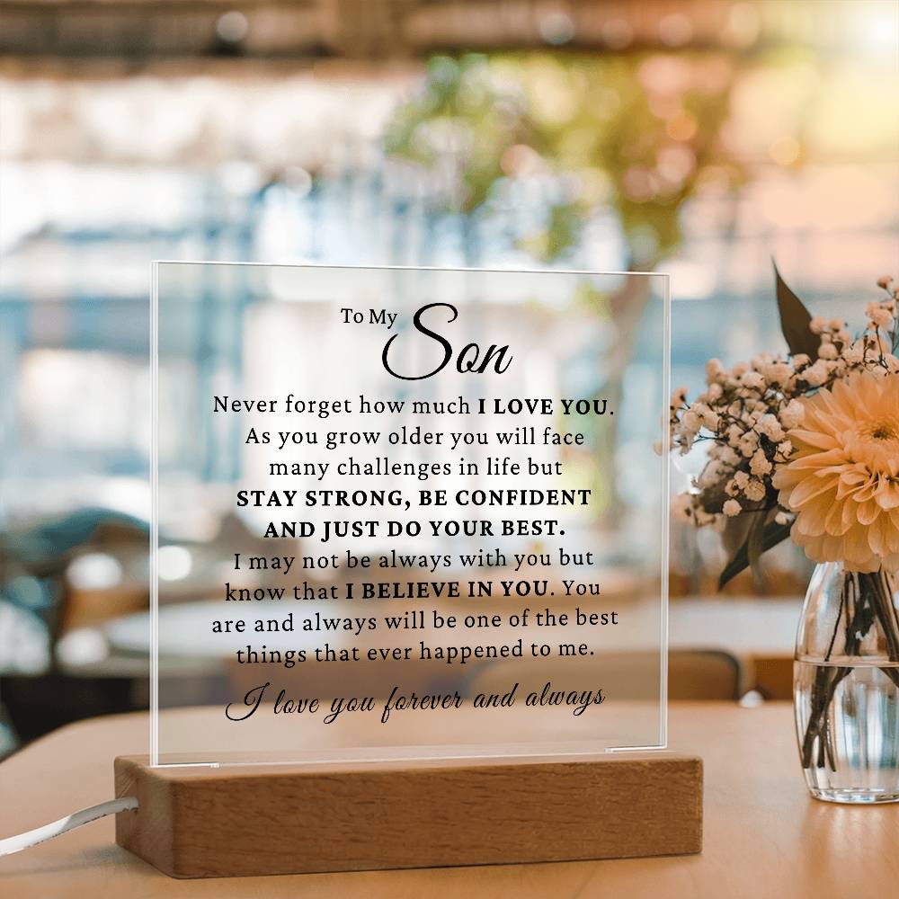 To My Son - I Believe In You LED Plaque