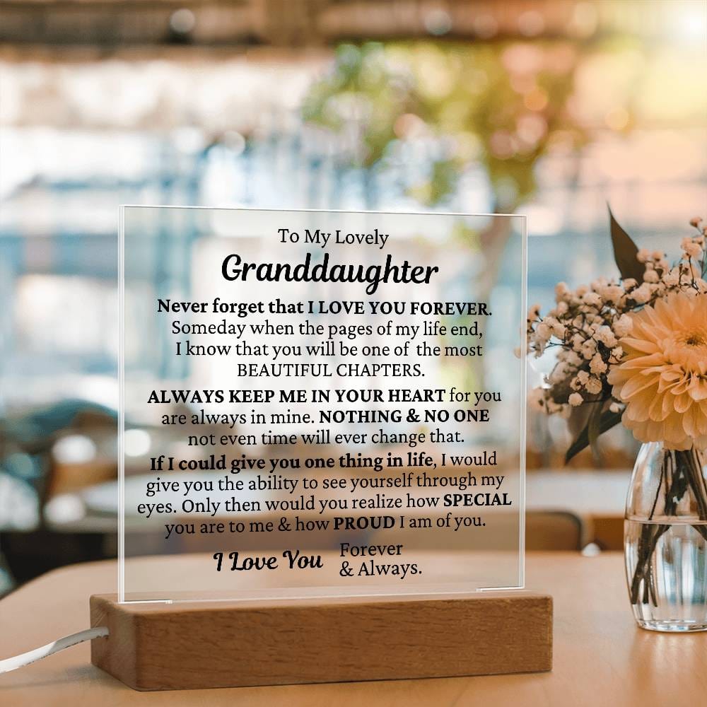 To My Granddaughter - I Love You LED Plaque