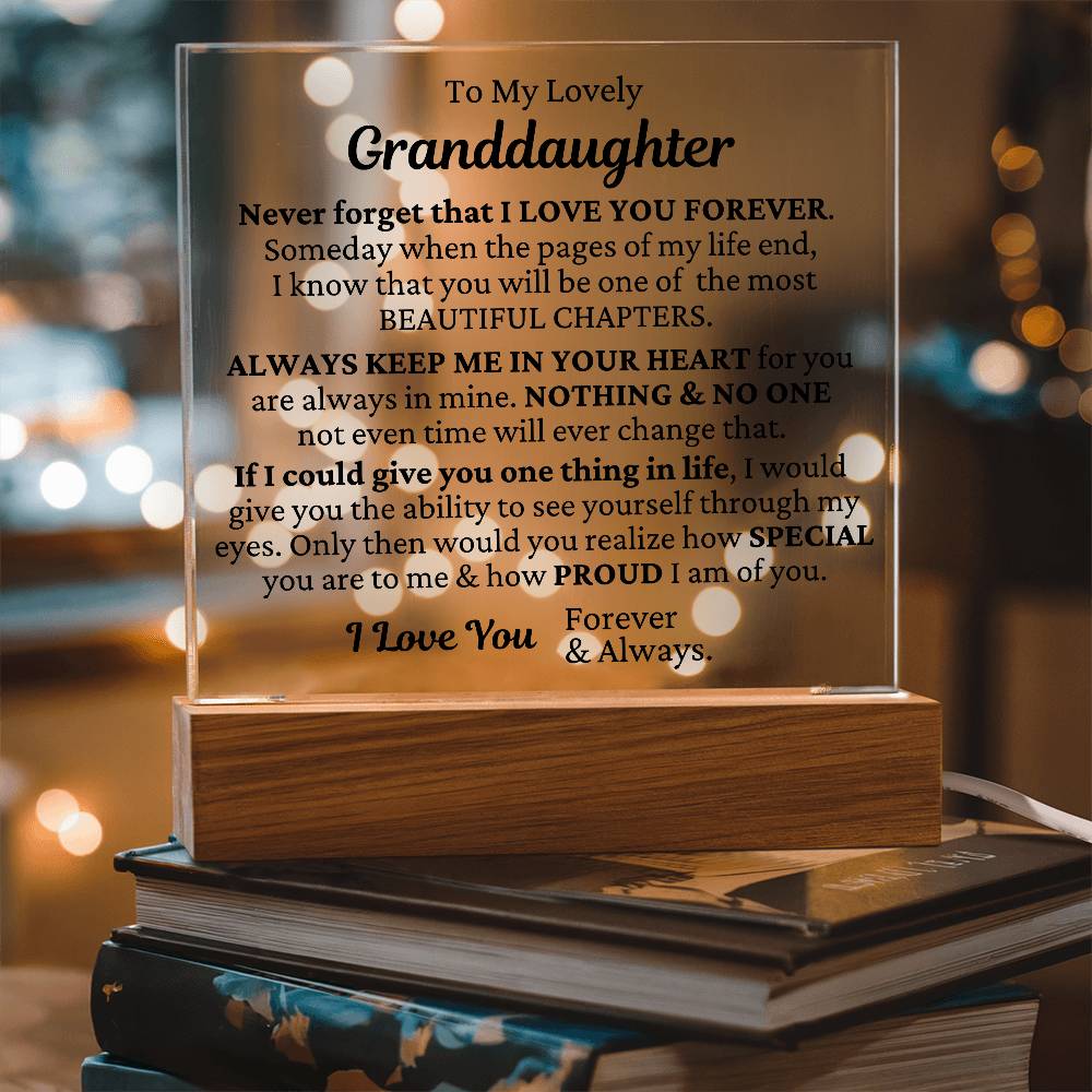 To My Granddaughter - I Love You LED Plaque
