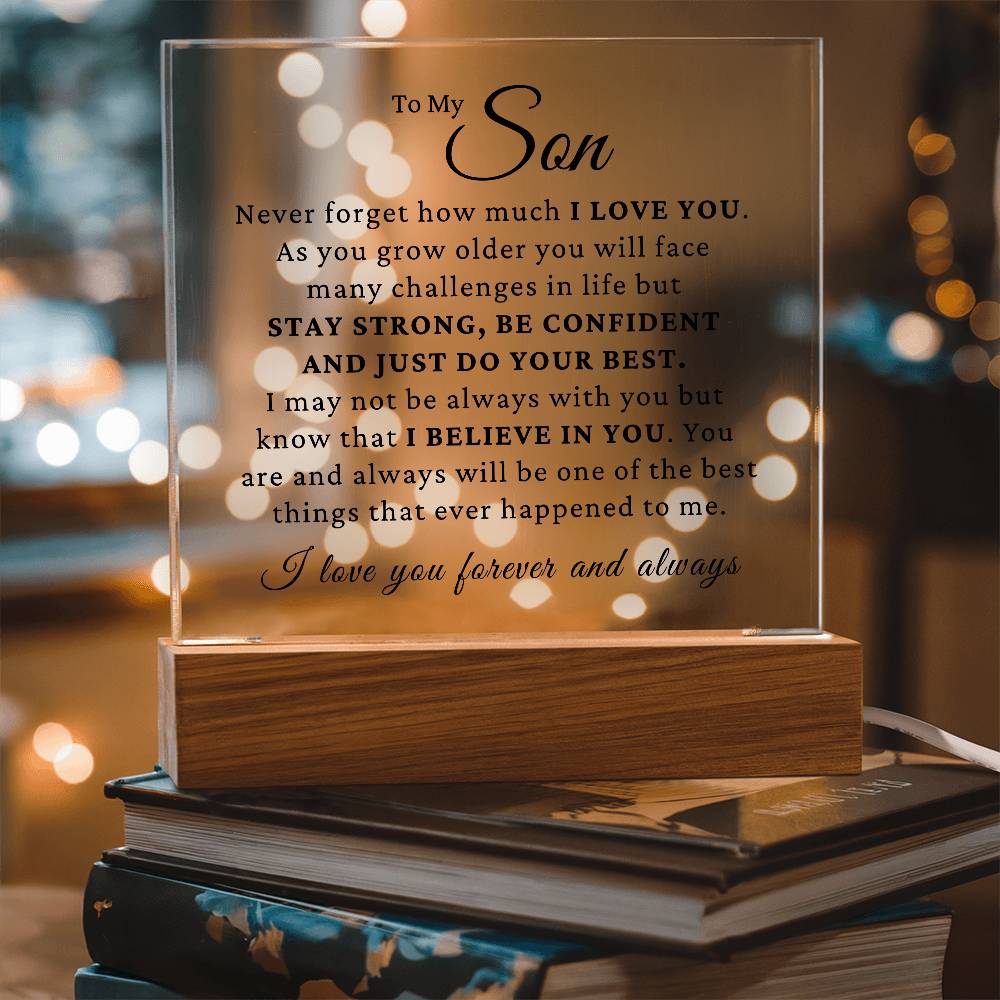 To My Son - I Believe In You LED Plaque