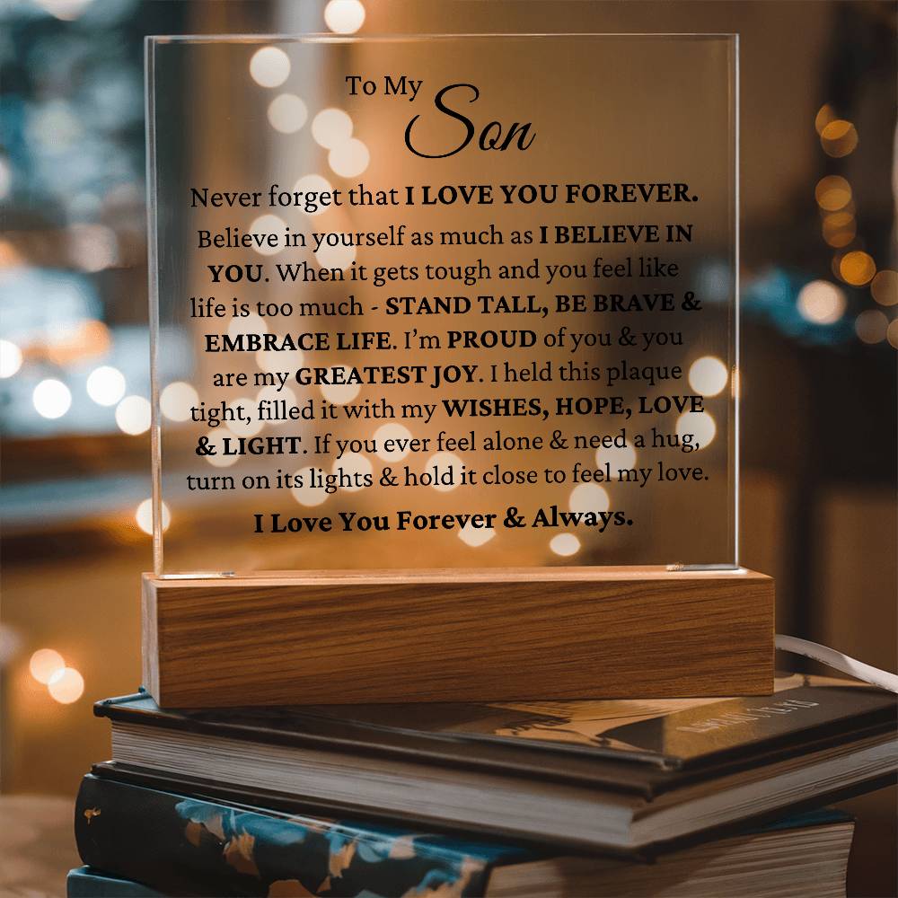 To My Son - Love & Light LED Plaque