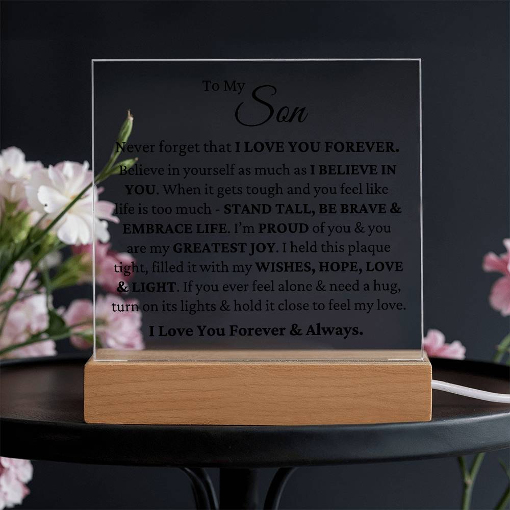 To My Son - Love & Light LED Plaque