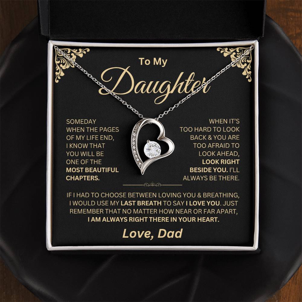 I Am Always In Your Heart - Dad Daughter Forever Love Necklace