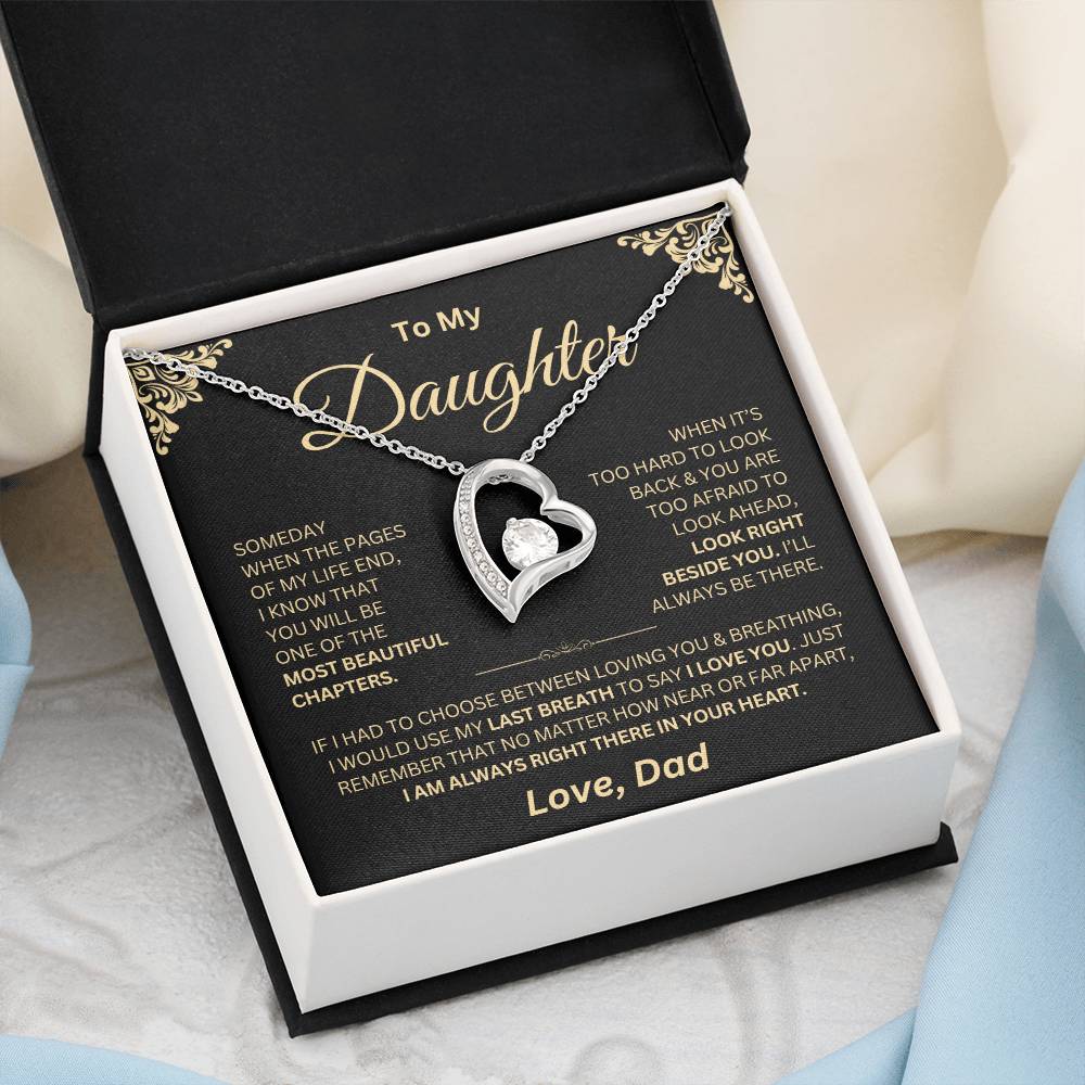 I Am Always In Your Heart - Dad Daughter Forever Love Necklace