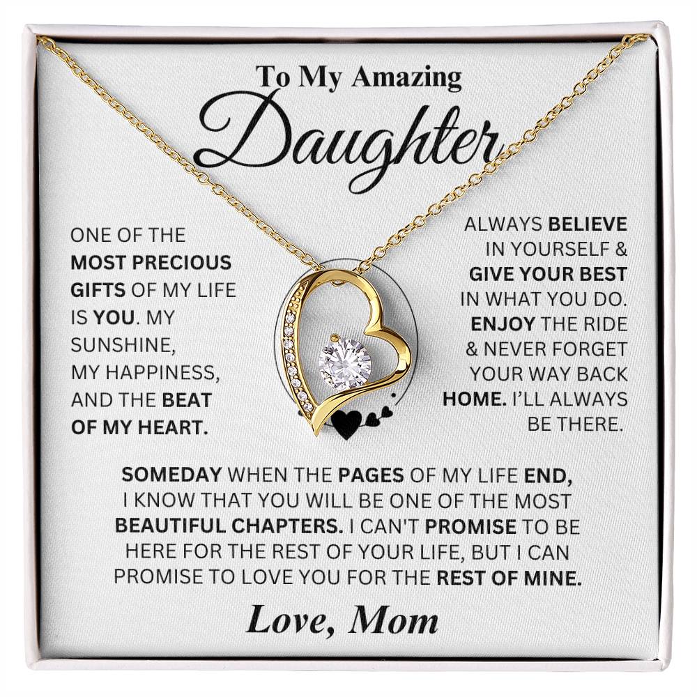 You Are The Beat of My Heart - Mom to Daughter Forever Love Necklace