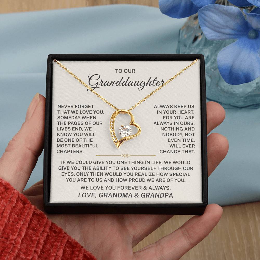 To Our Granddaughter β We Love You Forever & Always - Forever Love Necklace