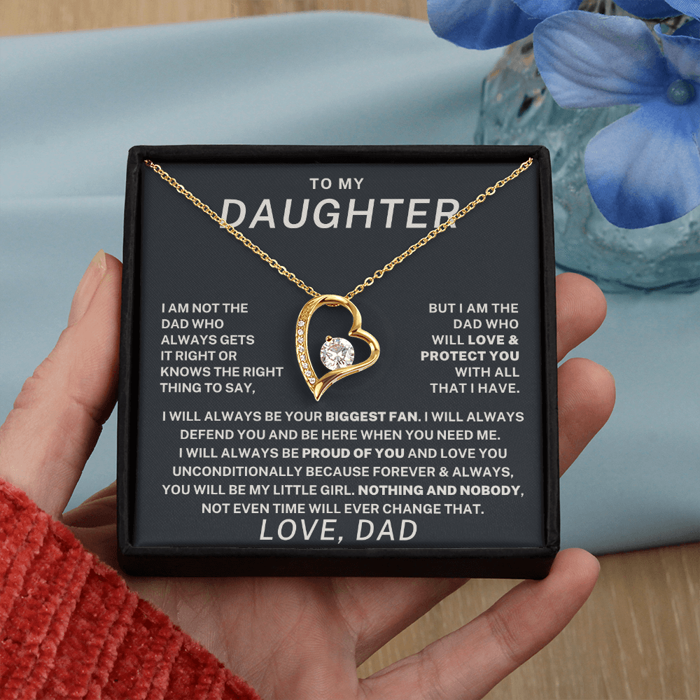To My Daughter – Forever & Always My Little Girl Necklace (From Dad)