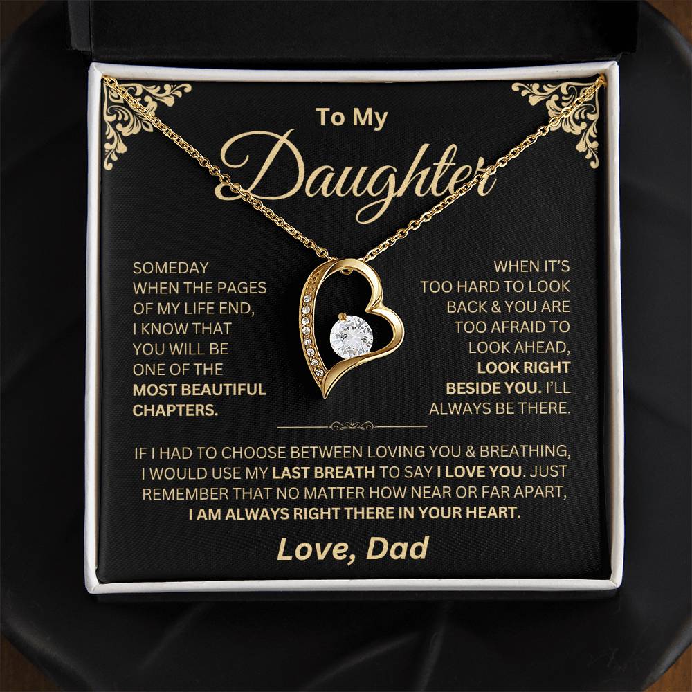 I Am Always In Your Heart - Dad Daughter Forever Love Necklace