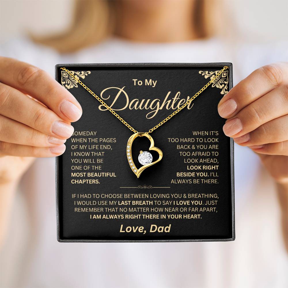 I Am Always In Your Heart - Dad Daughter Forever Love Necklace