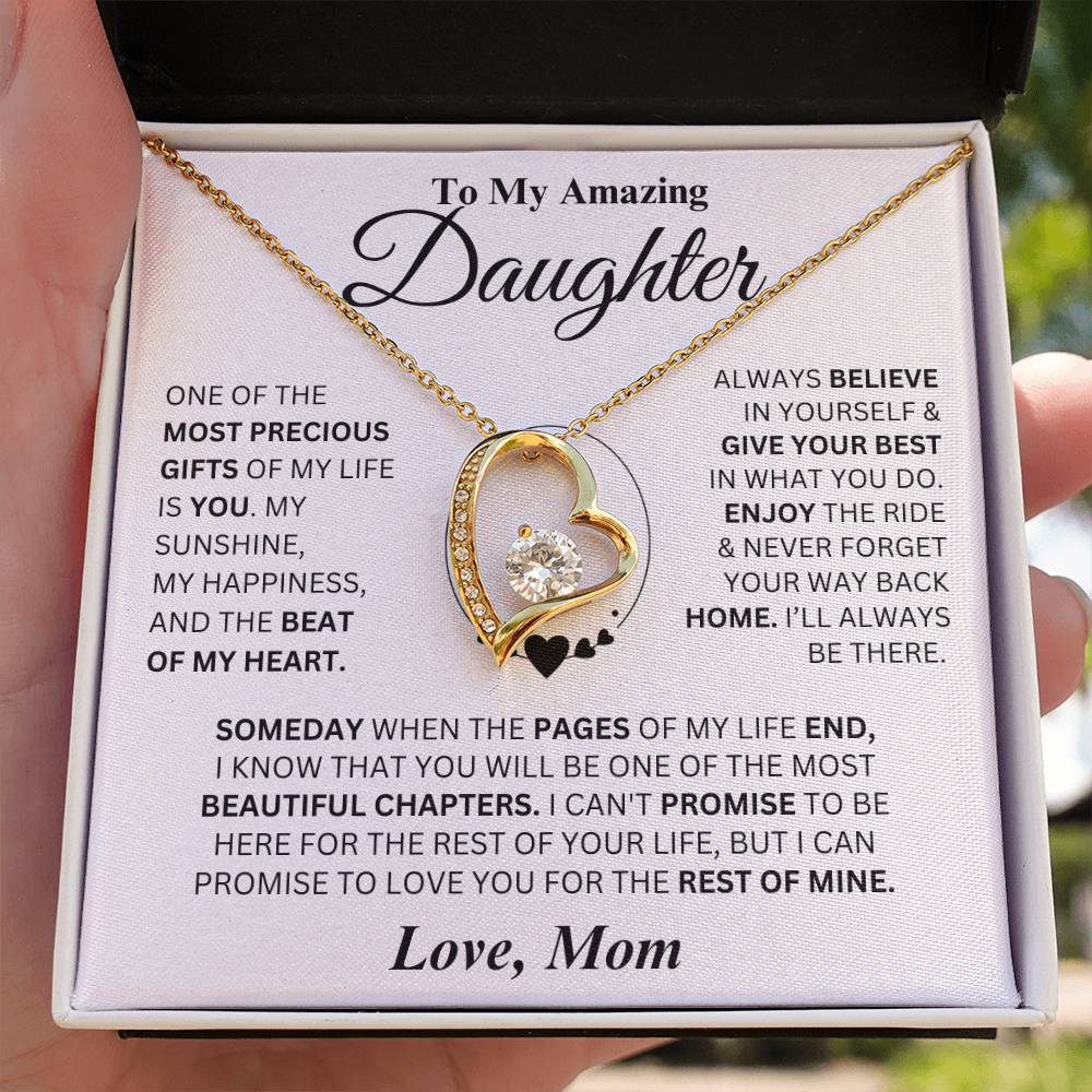 You Are The Beat of My Heart - Mom to Daughter Forever Love Necklace