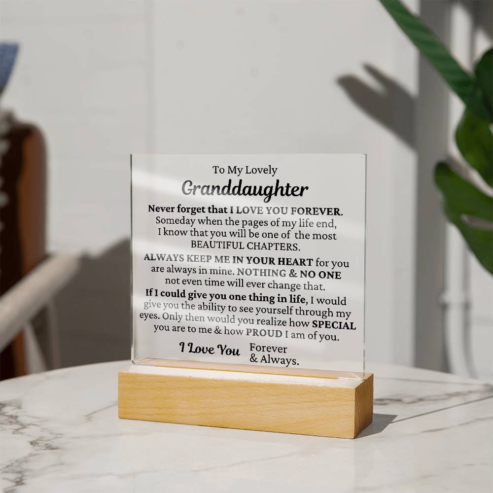 To My Granddaughter - I Love You LED Plaque