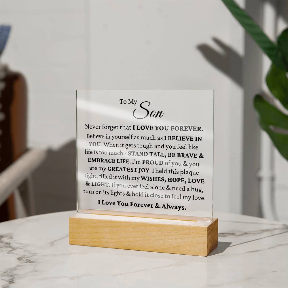 To My Son - Love & Light LED Plaque