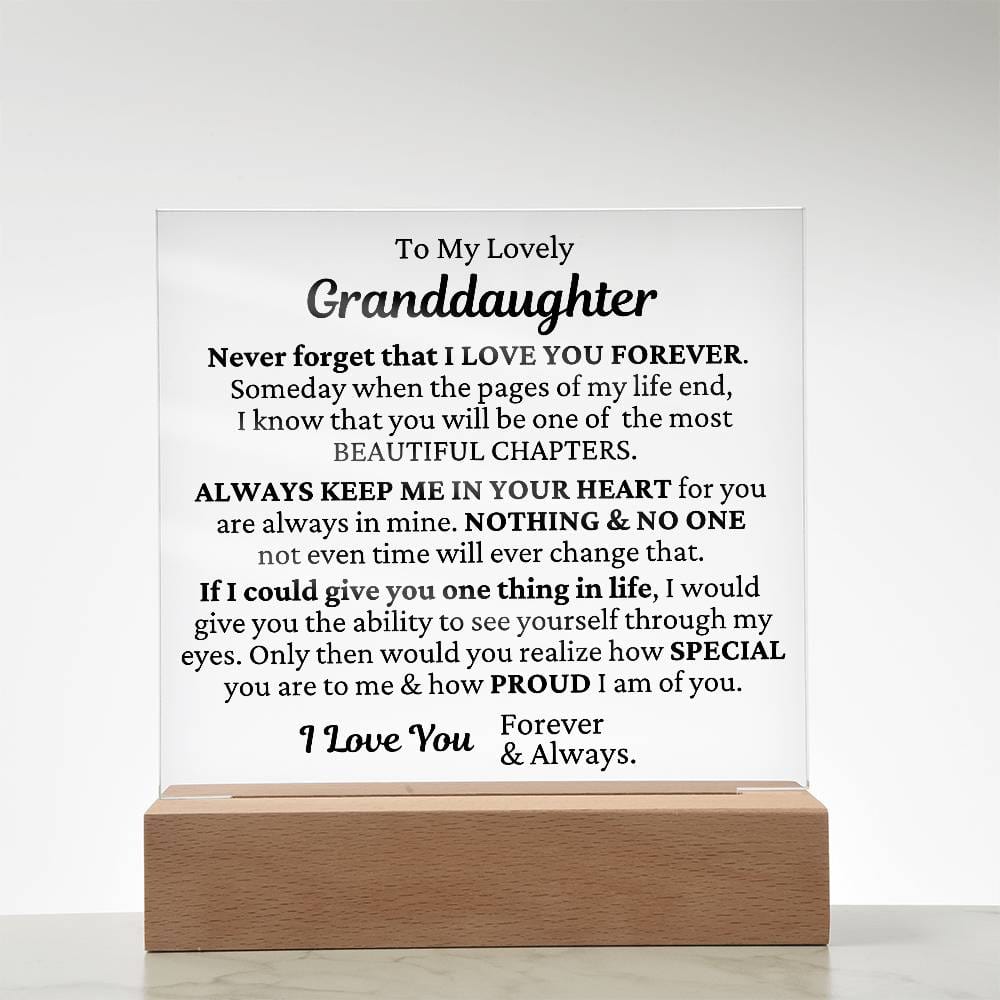 To My Granddaughter - I Love You LED Plaque
