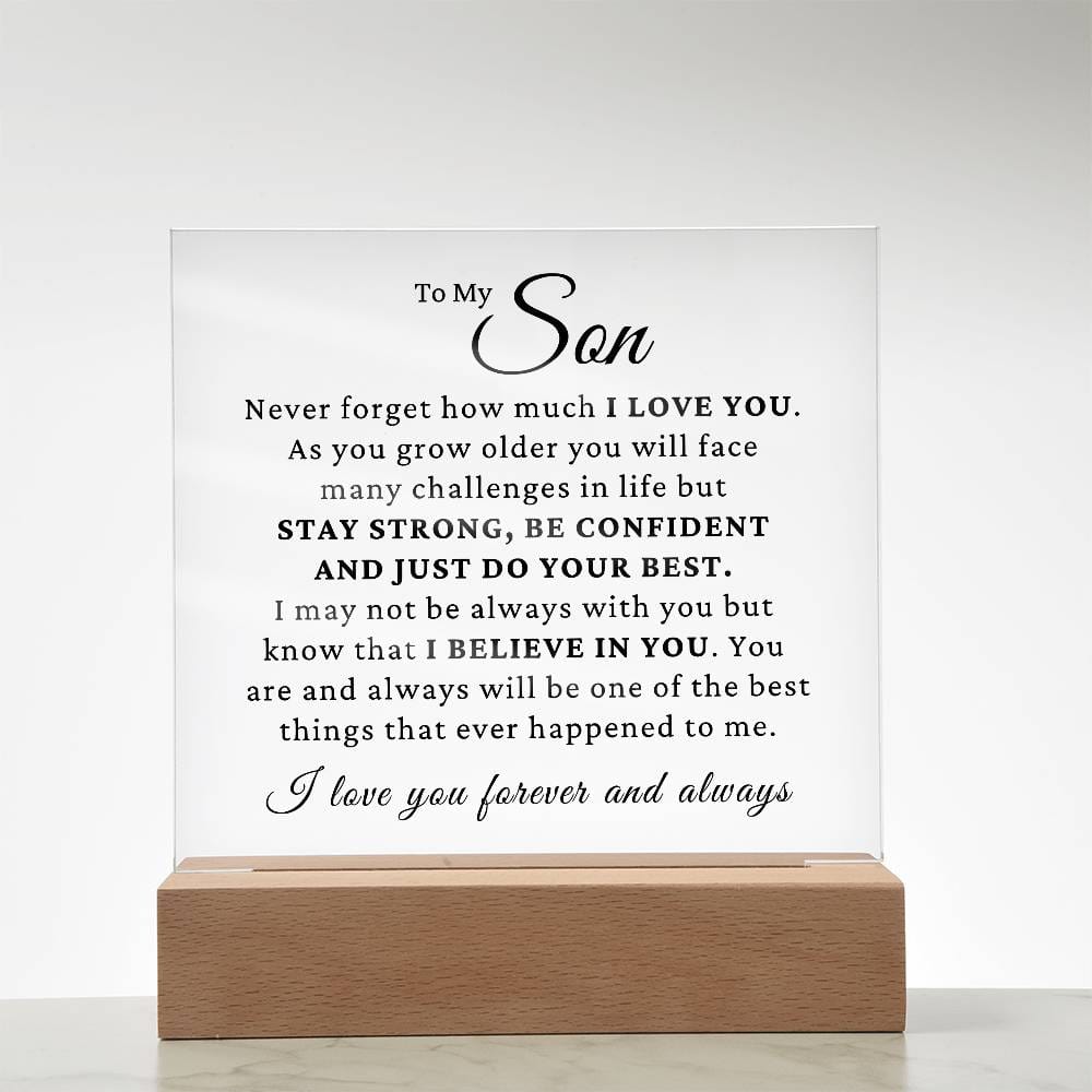To My Son - I Believe In You LED Plaque