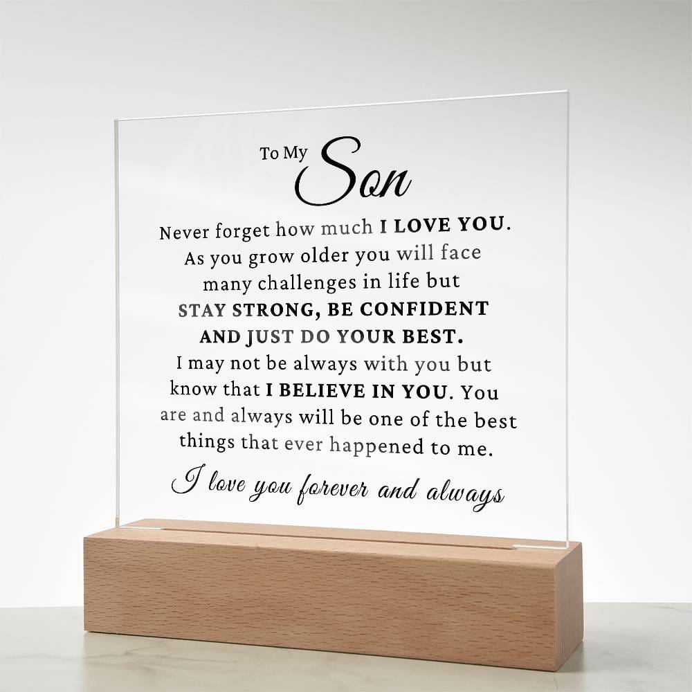 To My Son - I Believe In You LED Plaque