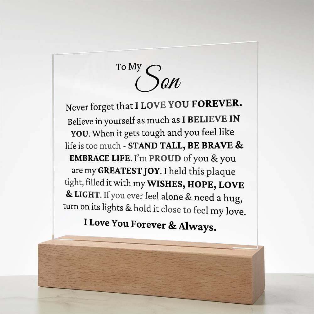 To My Son - Love & Light LED Plaque