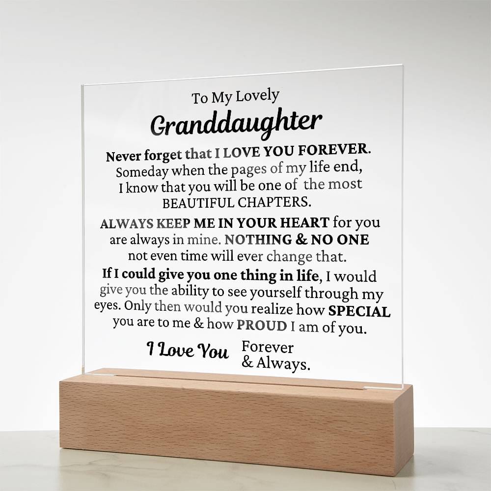 To My Granddaughter - I Love You LED Plaque