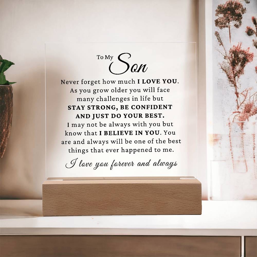 To My Son - I Believe In You LED Plaque