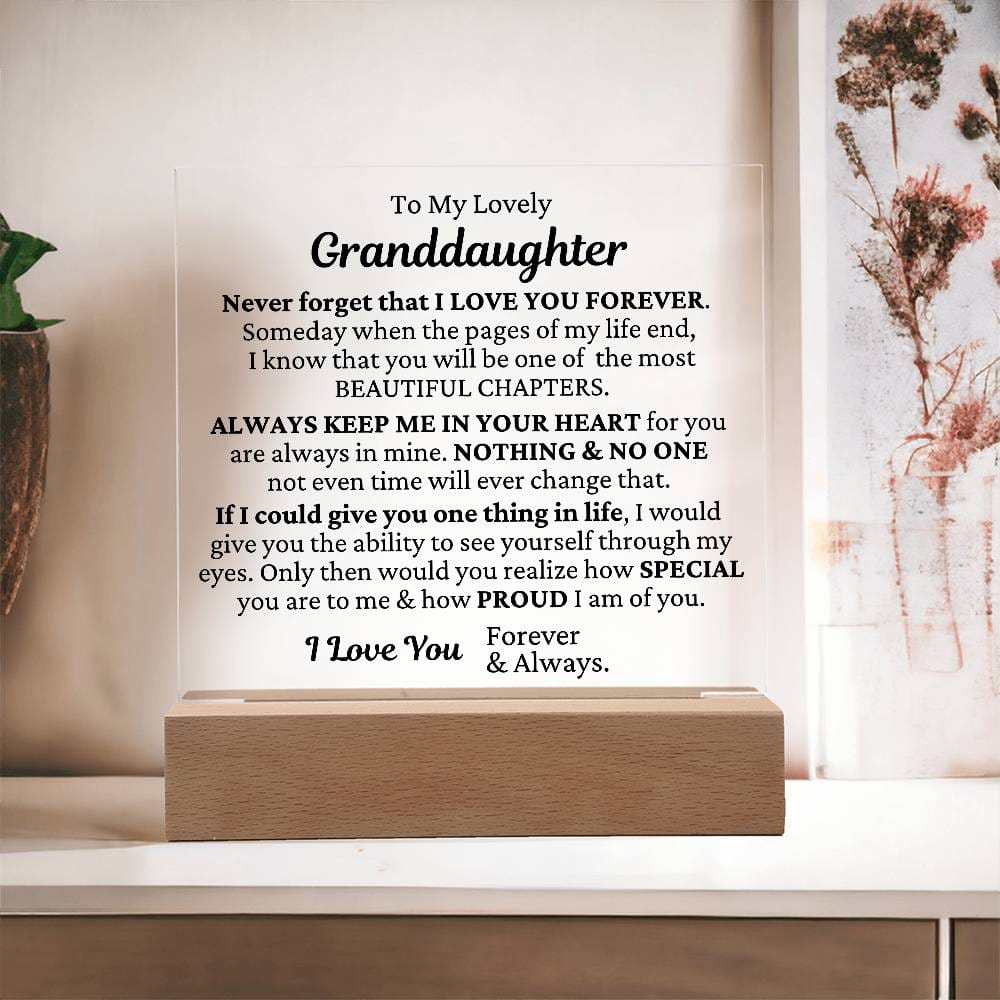 To My Granddaughter - I Love You LED Plaque