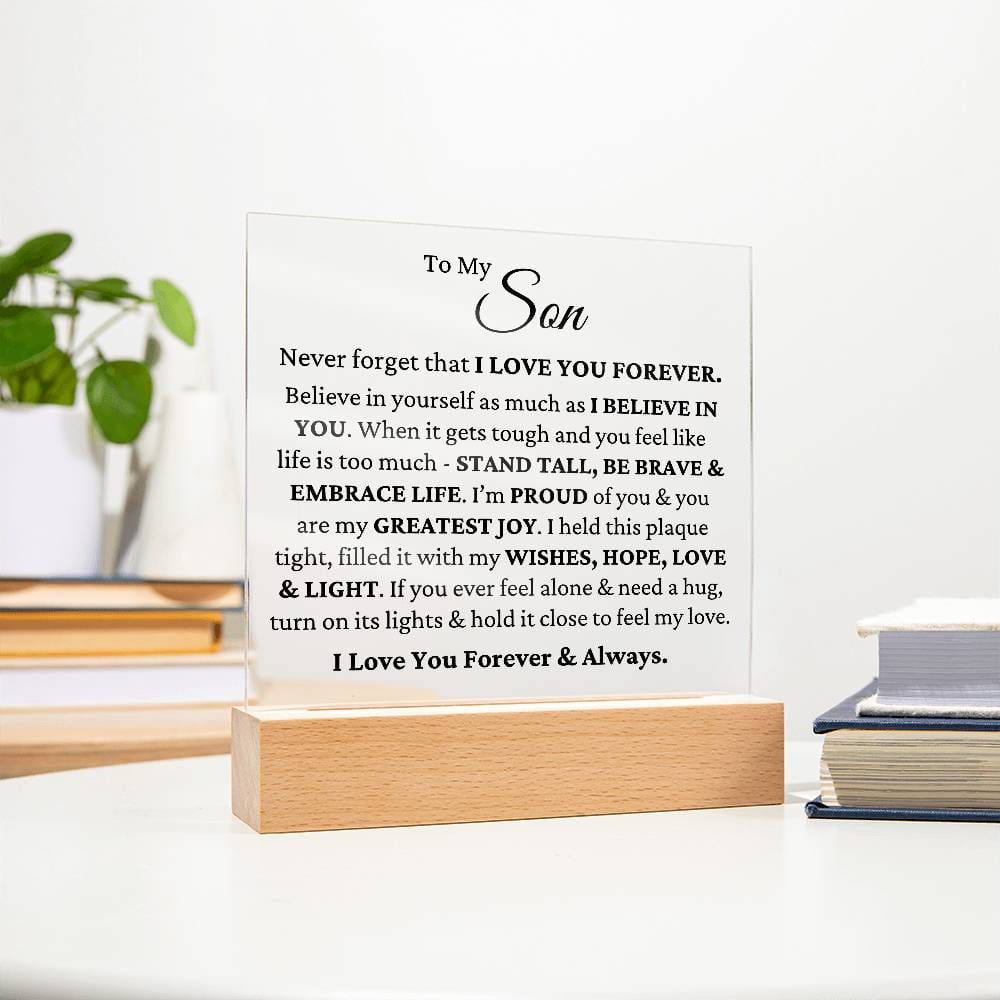 To My Son - Love & Light LED Plaque