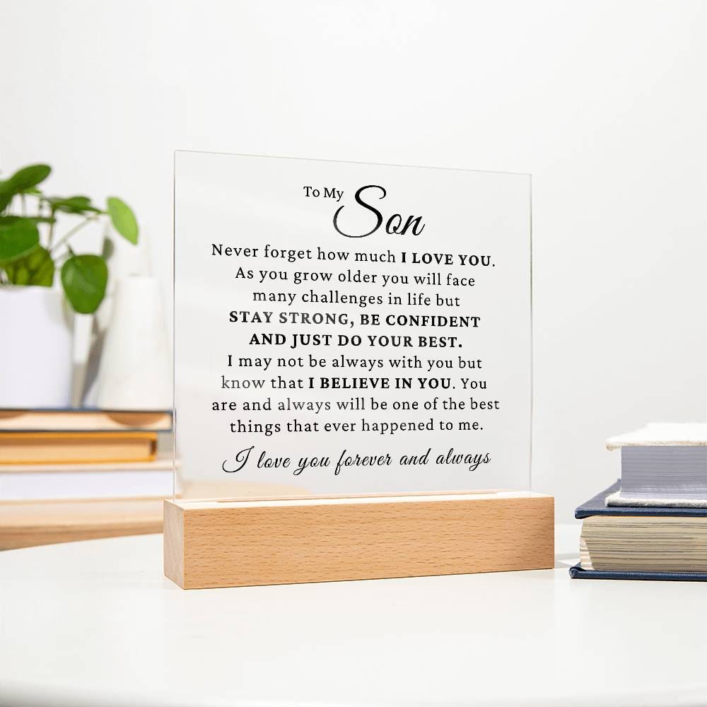 To My Son - I Believe In You LED Plaque