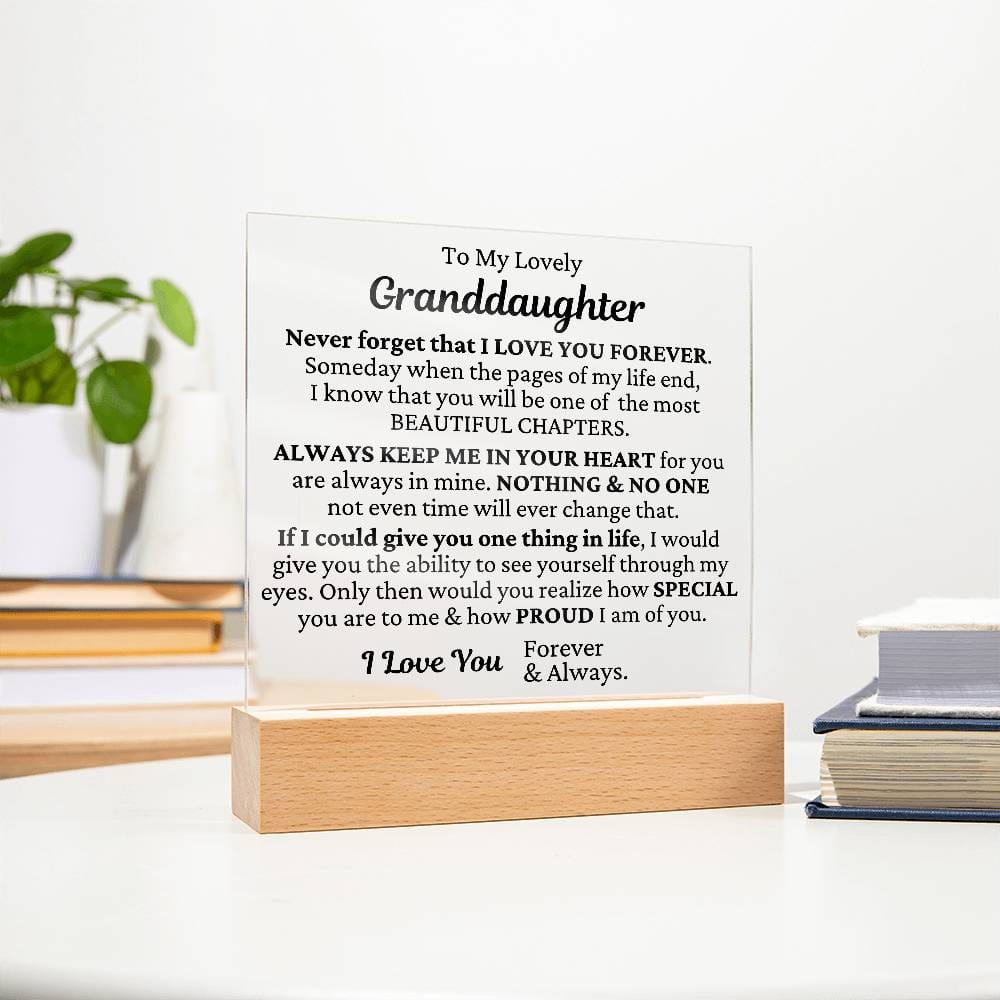 To My Granddaughter - I Love You LED Plaque