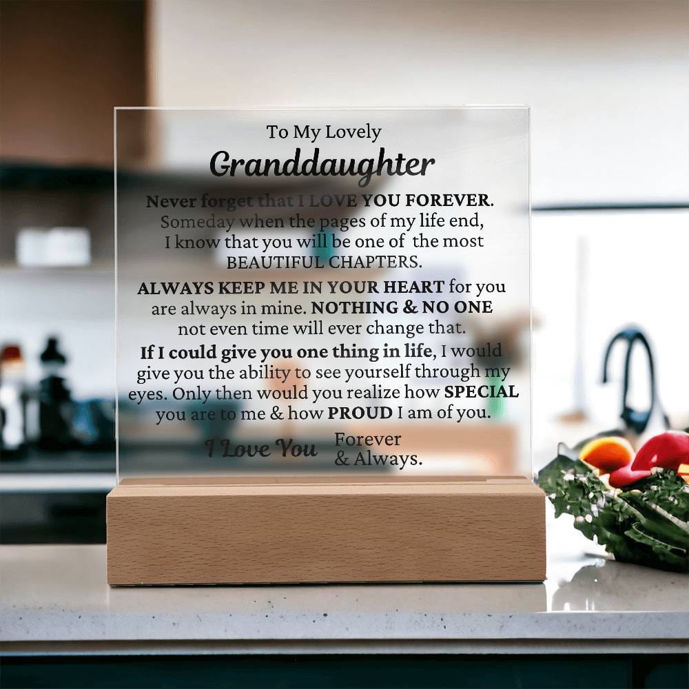 To My Granddaughter - I Love You LED Plaque