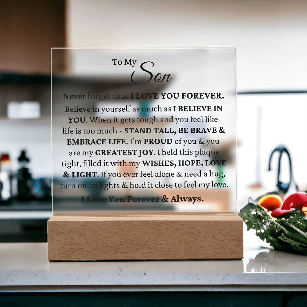 To My Son - Love & Light LED Plaque