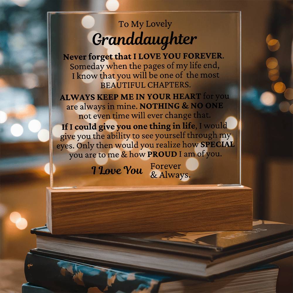To My Granddaughter - I Love You LED Plaque