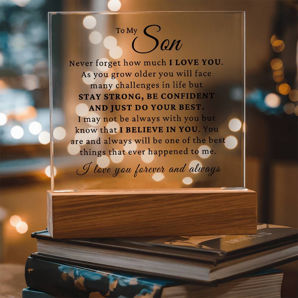 To My Son - I Believe In You LED Plaque