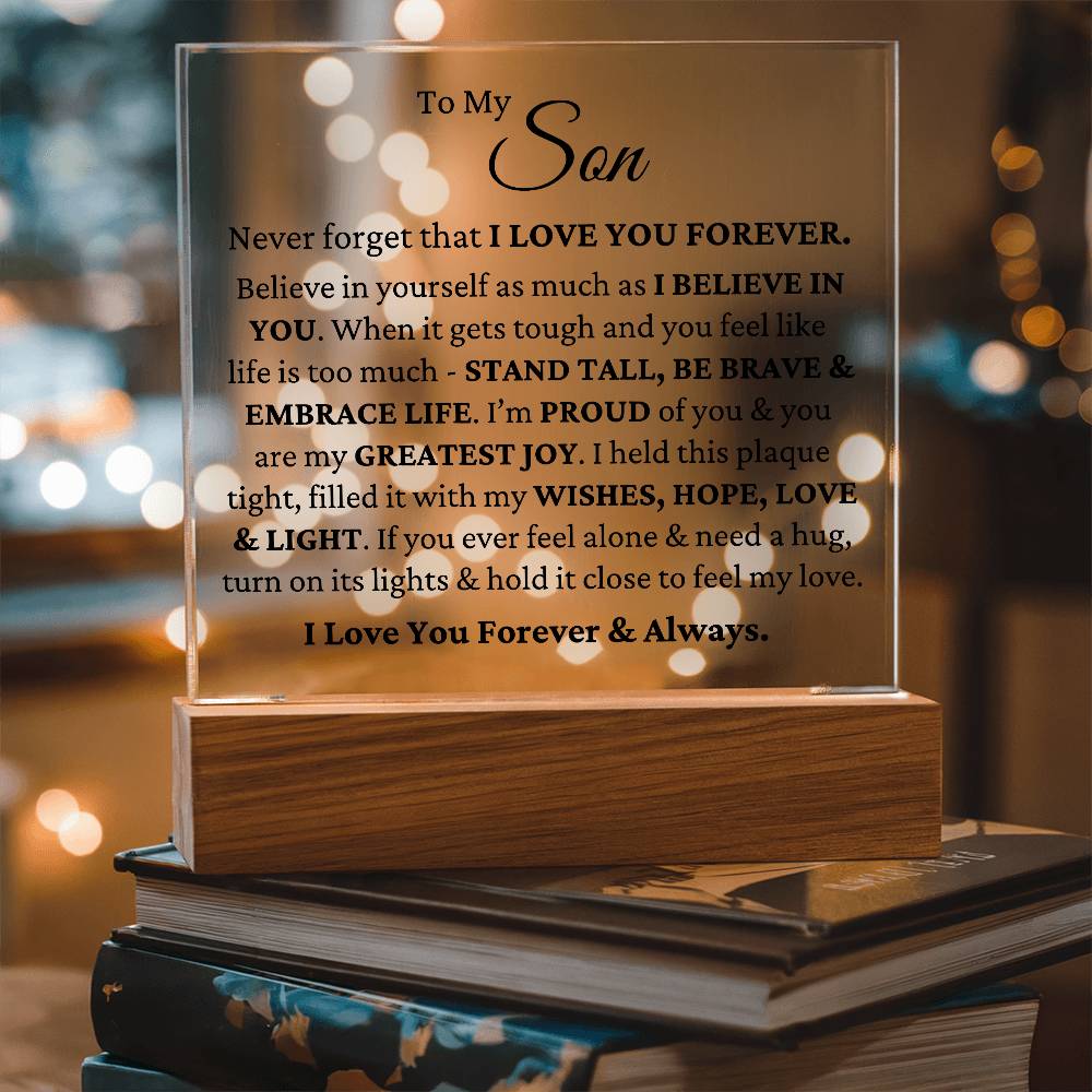 To My Son - Love & Light LED Plaque