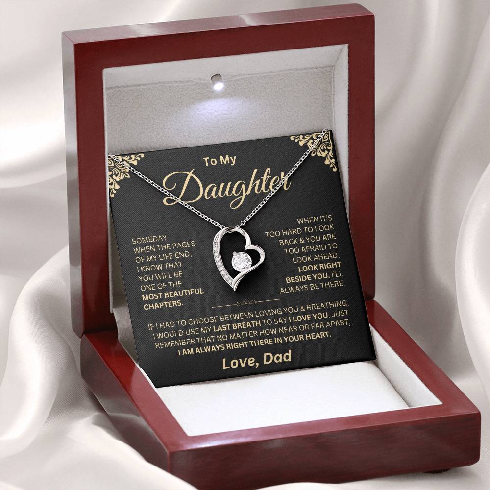 I Am Always In Your Heart - Dad Daughter Forever Love Necklace