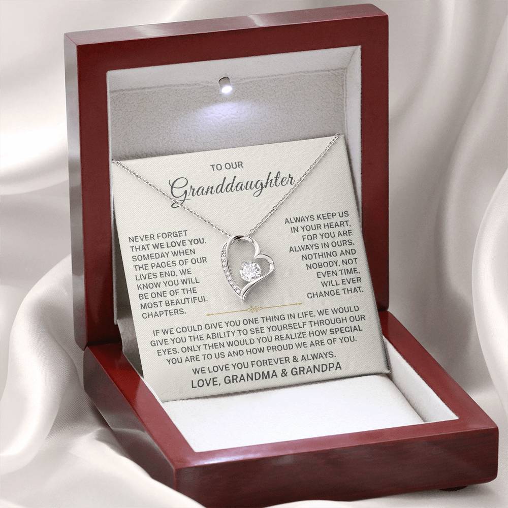 To Our Granddaughter – We Love You Forever & Always - Forever Love Necklace